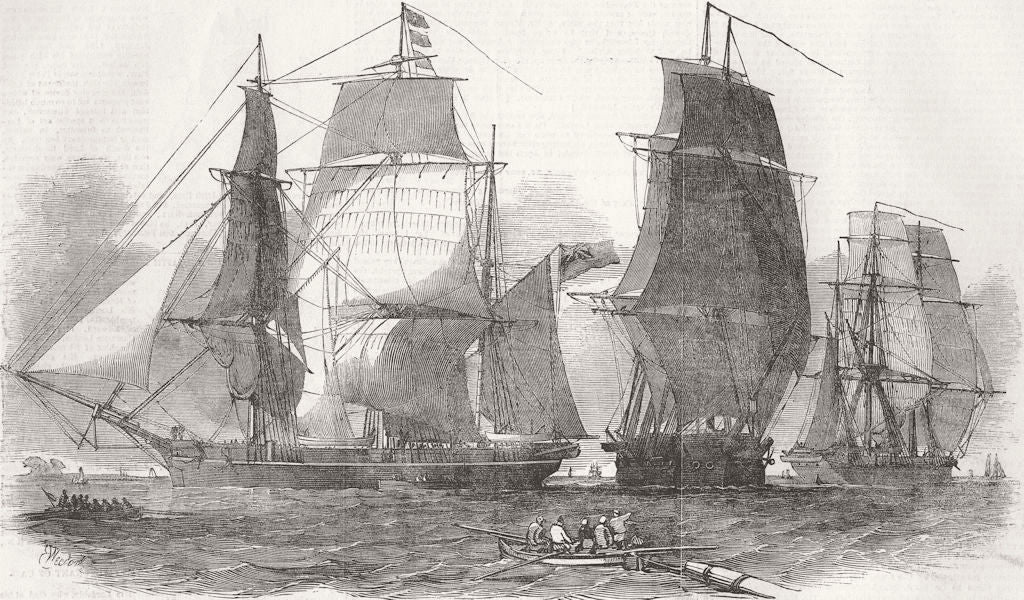 ARCTIC. Belcher's expedition, John Franklin search 1852 old antique print